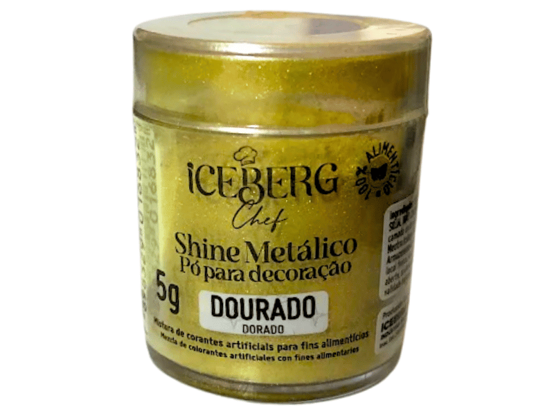 Pó para Decoração Alimentício Metálico Dourado - Iceberge  