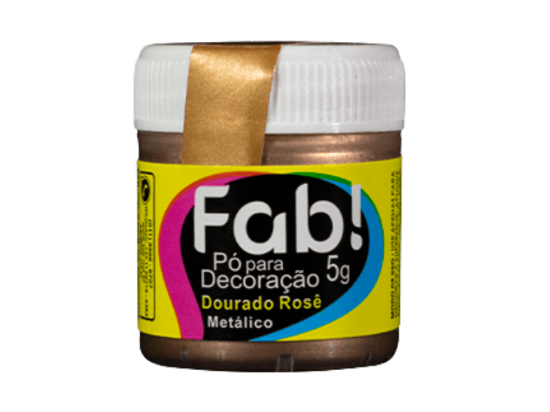 Pó para Decoração Dourado Rosê Metálico 5g - Fab!