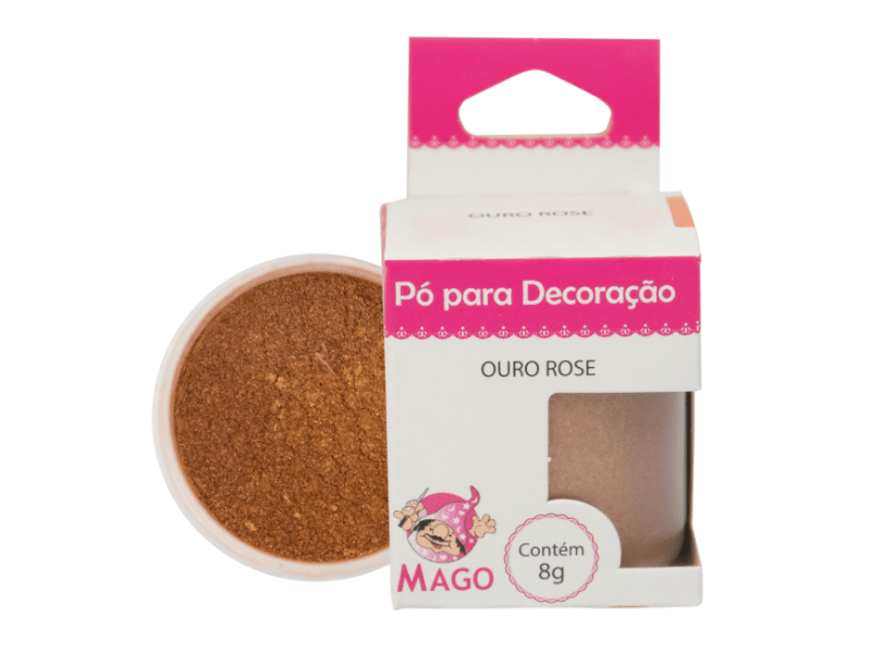 Pó para Decoração Ouro Rose 8g - Mago