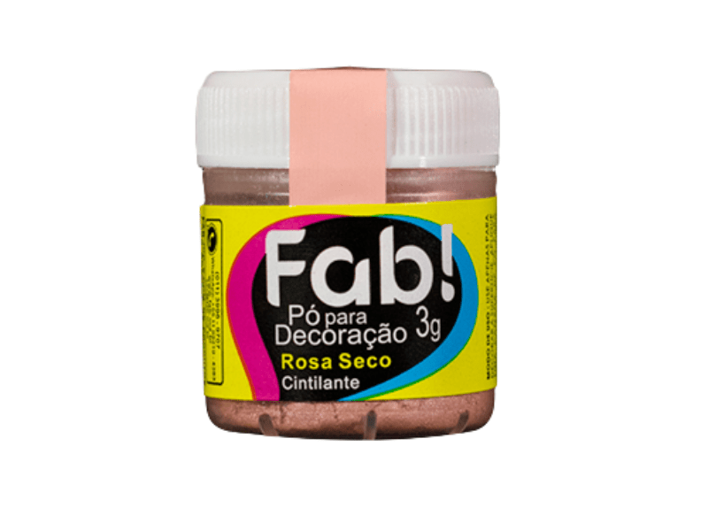 Pó para Decoração Rosa Seco Cintilante 5g - Fab