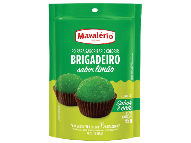 Pó para Preparo de Brigadeiro Sabor Limão 45g - Mavalério