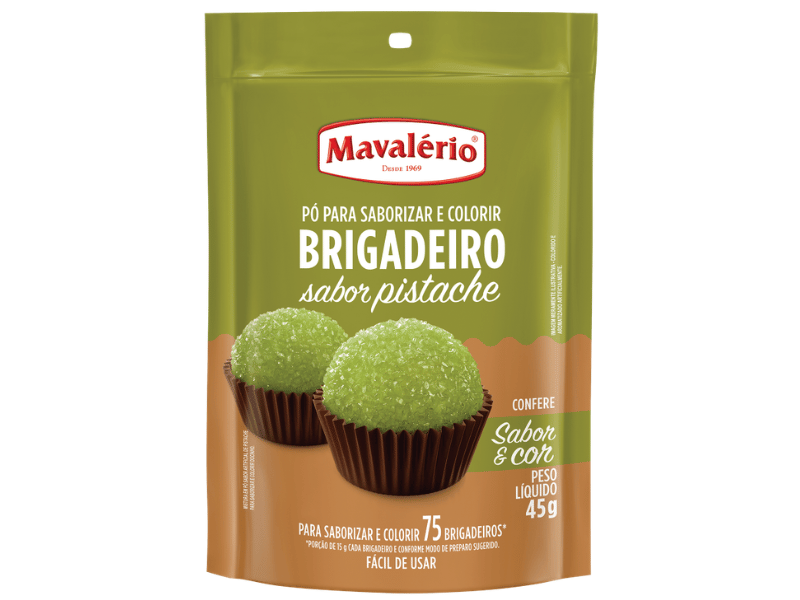 Pó para Preparo de Brigadeiro Sabor Pistache 45g - Mavalério