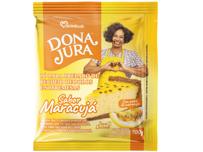 Pó para Sobremesas Zero Lactose Sabor Maracujá 100g - Cacau Food