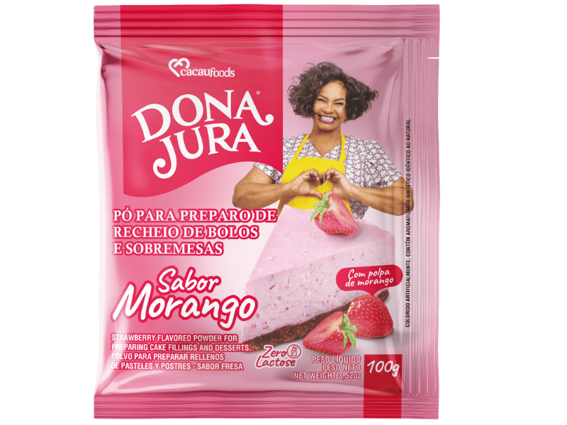 Pó para Sobremesas Zero Lactose Sabor Morango 100g - Cacau Food