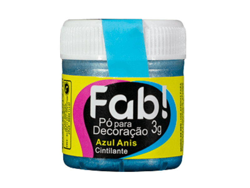 Pó para Decoração Azul Anis Cintilante 3g - Fab!