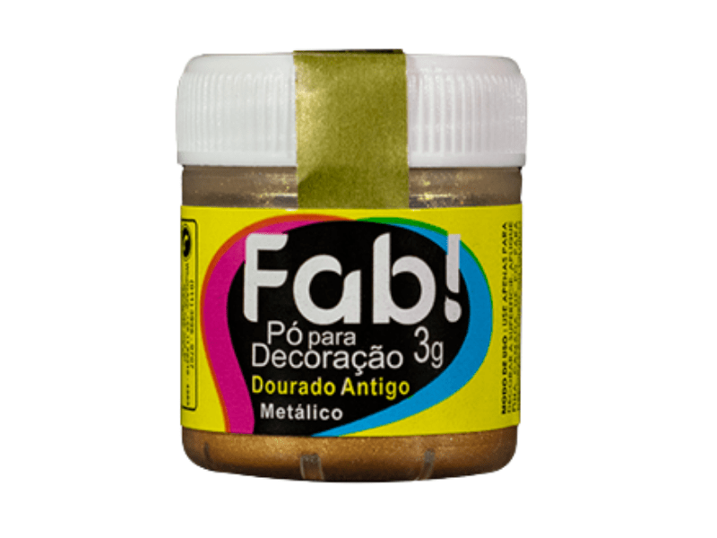 Pó para Decoração Dourado Antigo Metálico 3g - Fab!