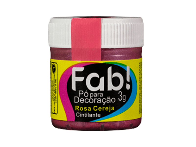 Pó para Decoração Rosa Cereja Cintilante 3g - Fab!