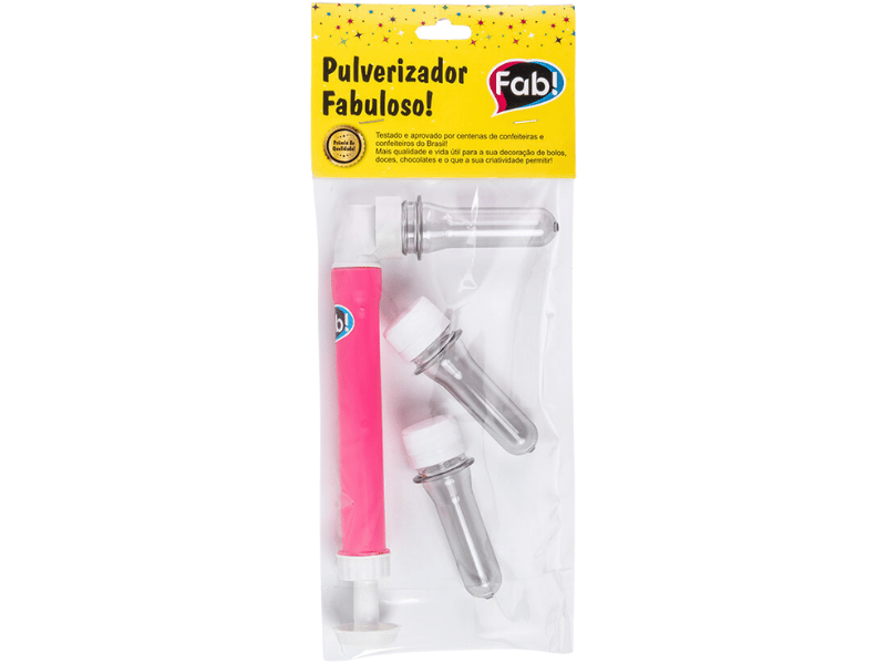 Pulverizador Fabuloso para Decorar Bolos Rosa Pink - Fab!