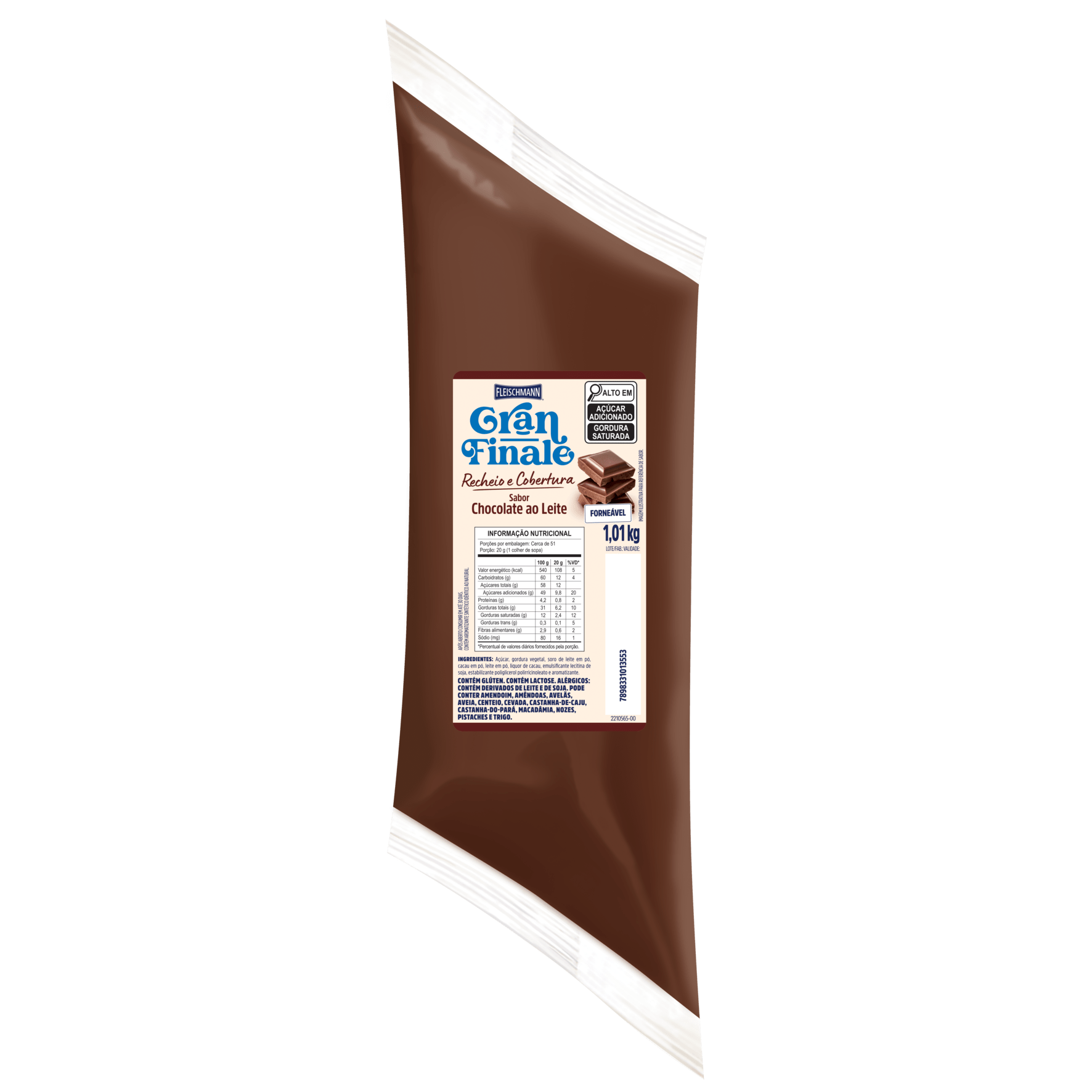 Recheio de Chocolate ao Leite 1,01kg - Gran Finale