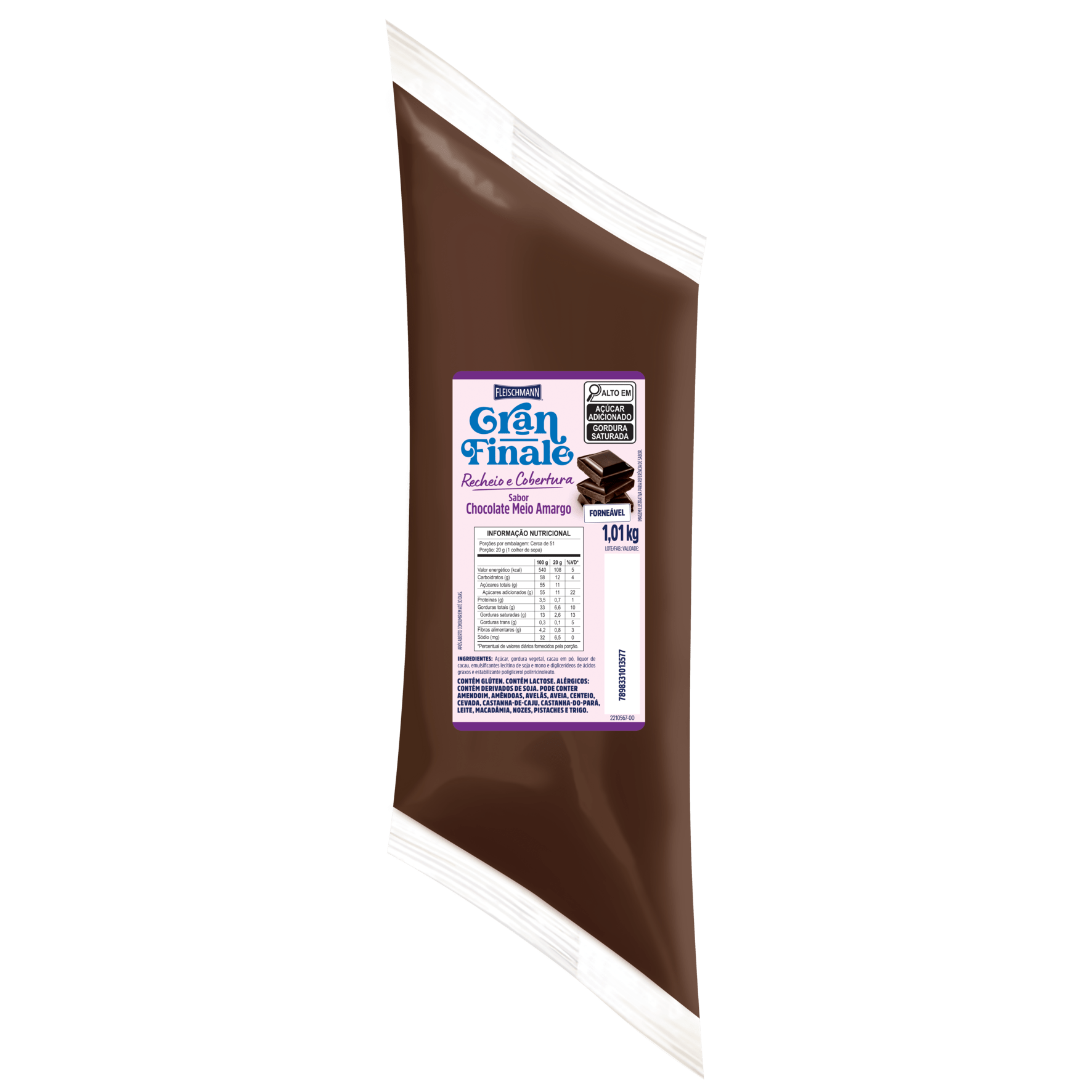 Recheio de Chocolate Meio Amargo  1,01kg - Gran Finale 