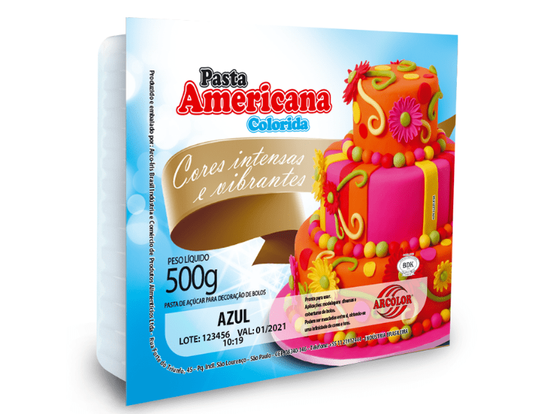 Pasta Americana Azul 500g - Arcólor 