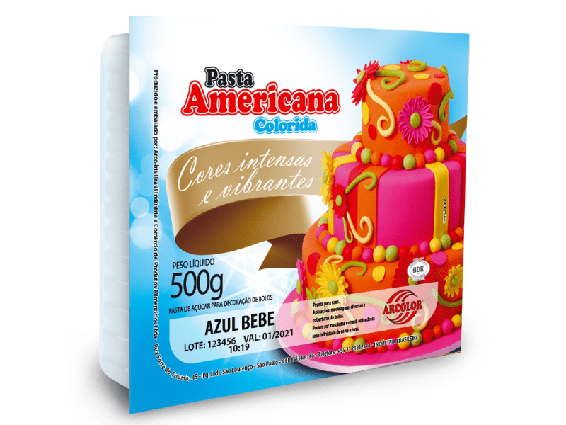 Pasta Americana Azul Bebê 500g - Arcólor