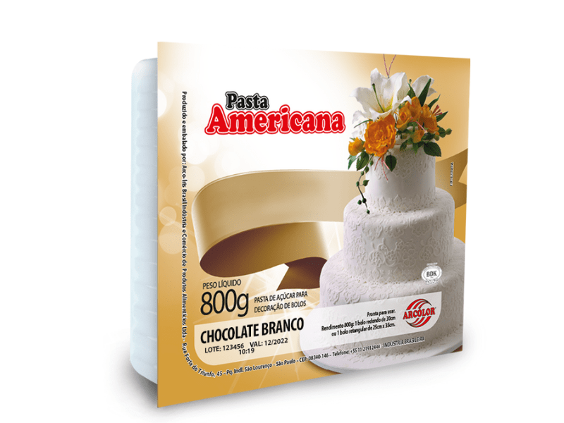 Pasta Americana Chocolate Branco 800g - Arcolor