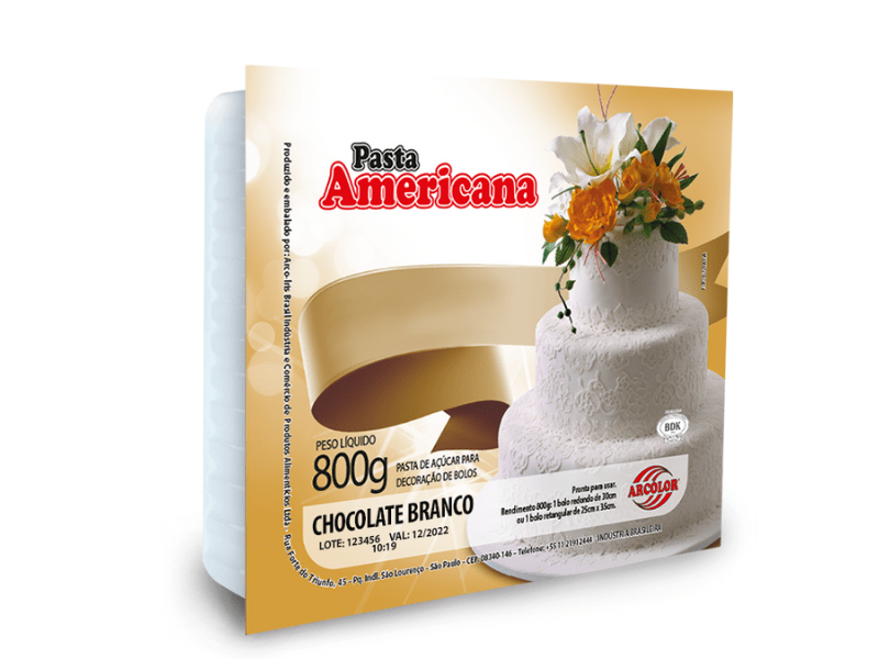 Pasta Americana Chocolate Branco 800g - Arcólor