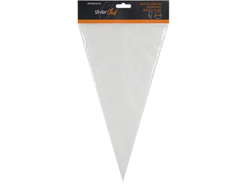 Saco de Confeitar Descartável Medio 35 cm c/ 25 unidades - Silver Chef