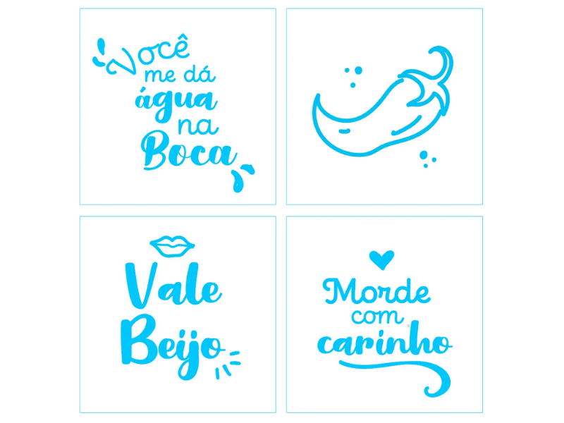 Stencil Mini Caliente c/ 4 peças - BlueStar 