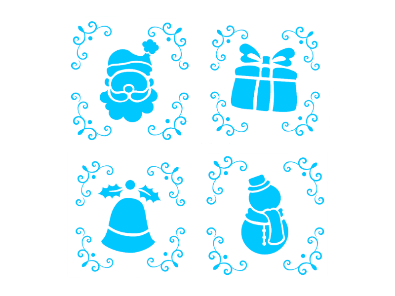 Stencil Mini Natal 1 c/ 4 peças - BlueStar 