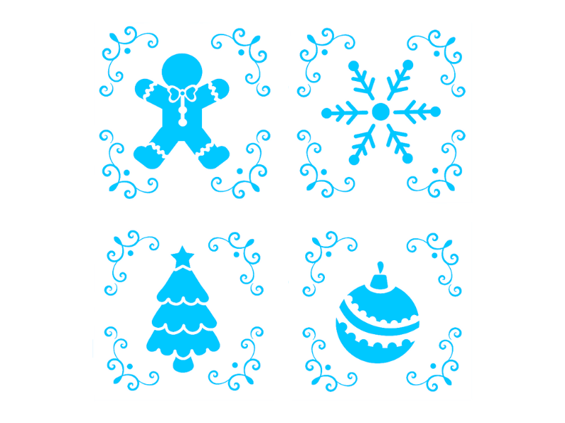 Stencil Mini Natal 2 c/ 4 peças - BlueStar