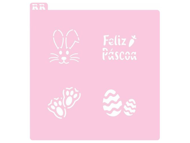 Stencil Pão de Mel / Macarons Páscoa - RR Cortadores