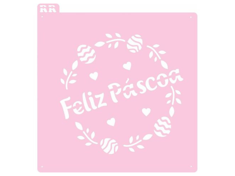 Stencil Biscoito Feliz Páscoa - RR Cortadores