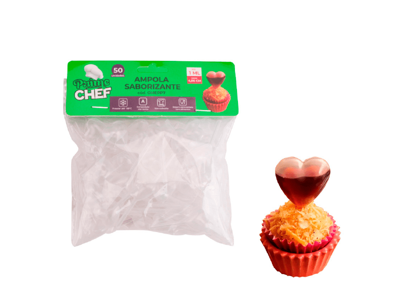 Ampola Saborizante Gourmet Coração 1 ml c/ 50 unidades - Prime Chef