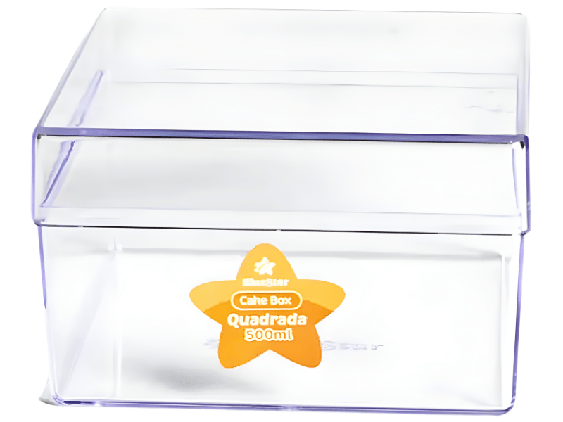 Caixa Cake Box Quadrada 11,2x11,2x6,8cm 500 ml - BlueStar