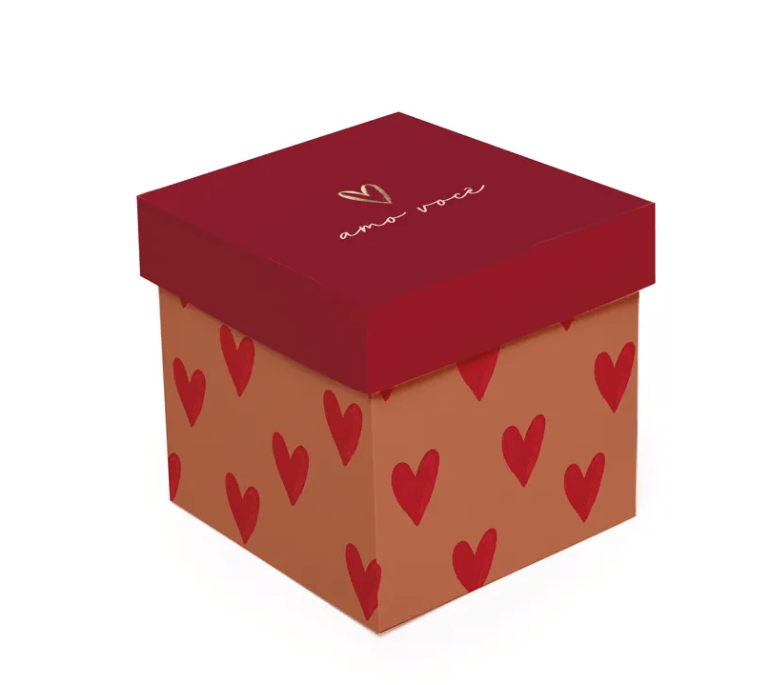 Caixa Cubo Season Love P 13x13x13 cm  - Cromus 