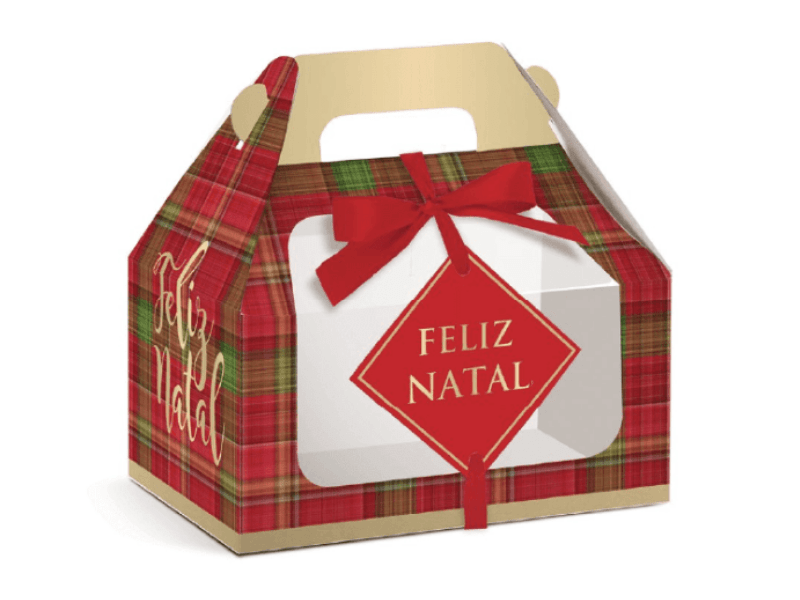 Caixa para Doces Maleta Kids Feliz Natal 12x8x12 cm c/ 10 unidades - Cromus