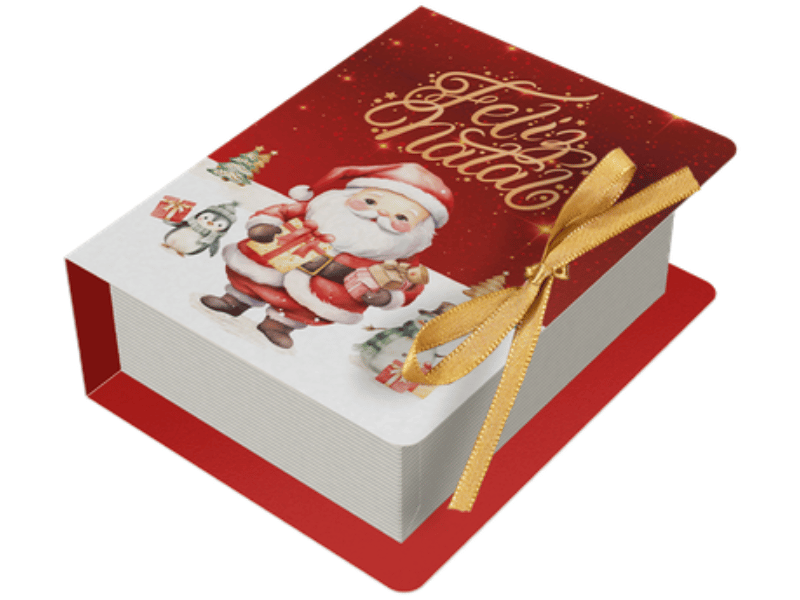 Caixa para 4 Doces Livro Natal Encantado 8x9,5x4 cm c/10 unidades - Ideia Embalagens