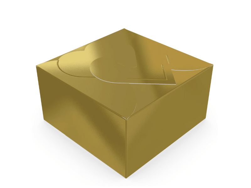 Caixa para 4 Doces Ouro c/ 10 unidades 6,5x6,5x3,5 cm - Ideia Embalagens