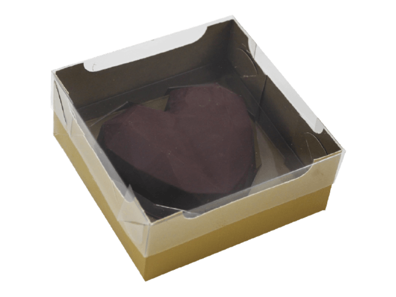 Caixa para Coração Lapidado Ouro 200g c/ 10 unidades - Ideia Embalagens