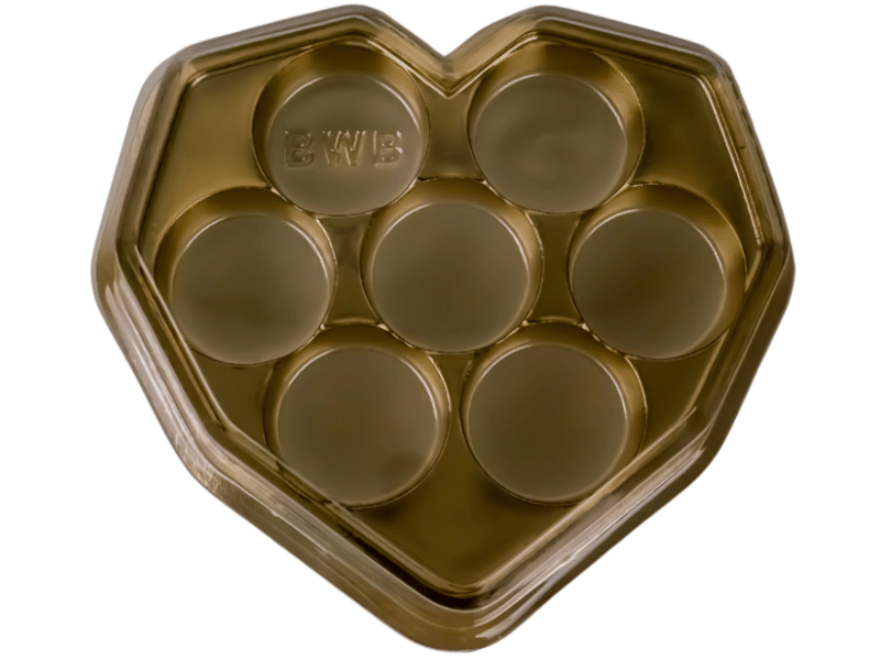 Caixa para Degustação Coração Lapidado Dourado N14060 - Bwb