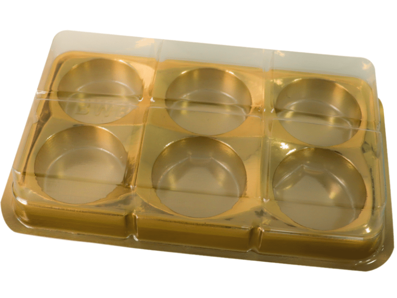 Caixa para Degustação Retangular p/ Trufas e Bombons Dourada N14240 - Bwb