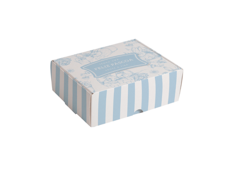 Caixa para Doces Clássico Francês Azul 9x9x4,5 cm c/ 10 unidades - Cromus