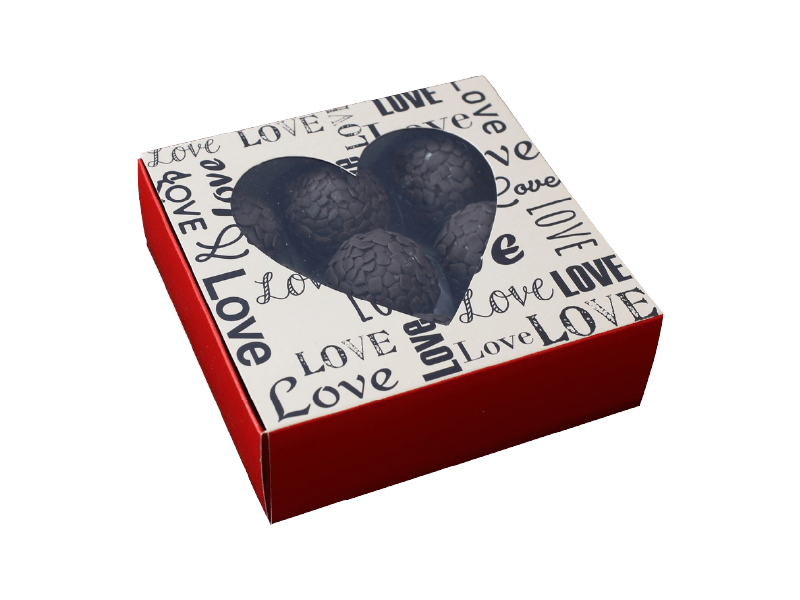 Caixa para Doces Coração Red Love 12x12x4 cm - Ideia Embalagens