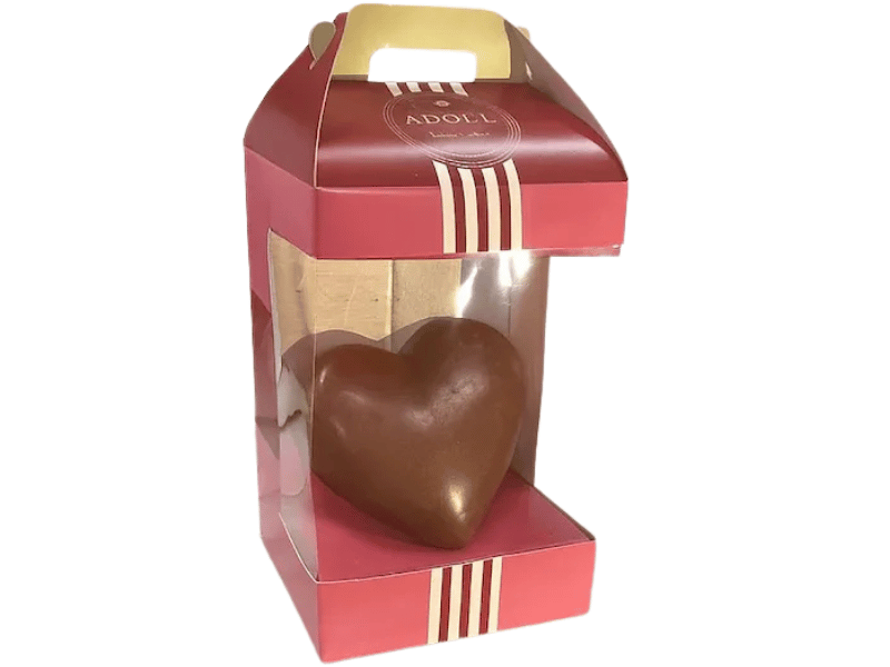Caixa para Doces Maleta Vermelho com Visor 350g - Cromus