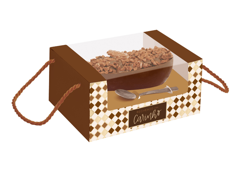 Caixa para Meio Ovo de 250g Practice Alta Tons de Chocolate c/ 6 unidades - Cromus