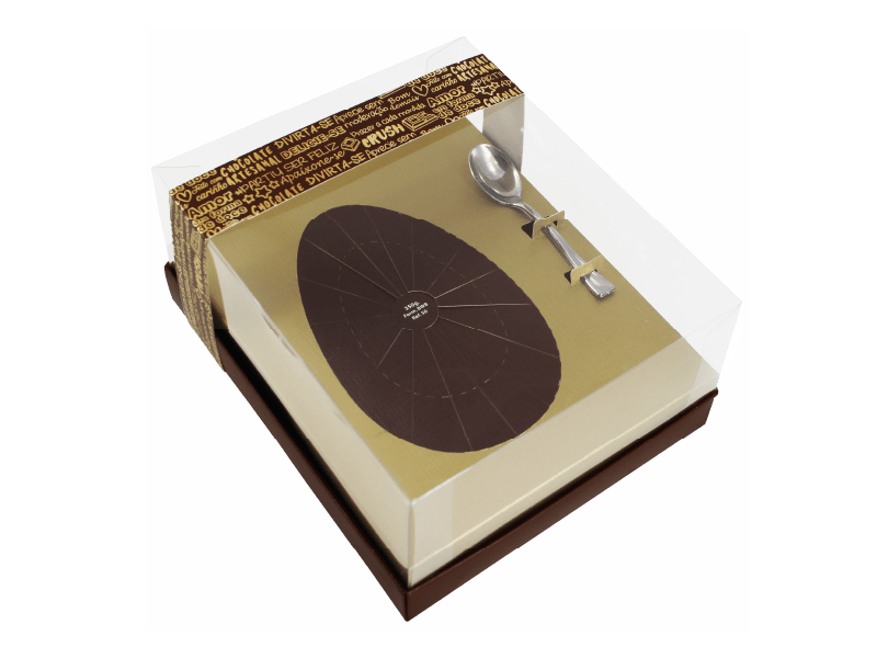 Caixa para Meio Ovo de 250g Classic Ouro - Ideia Embalagens