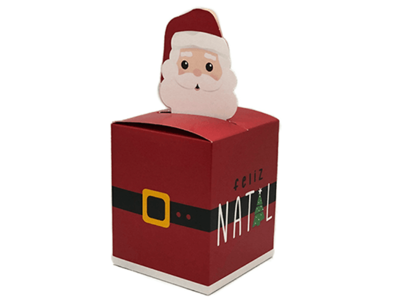 Caixa Pop Up Papai Noel Chegou 7x7x7 cm c/ 10 unidades - Cromus