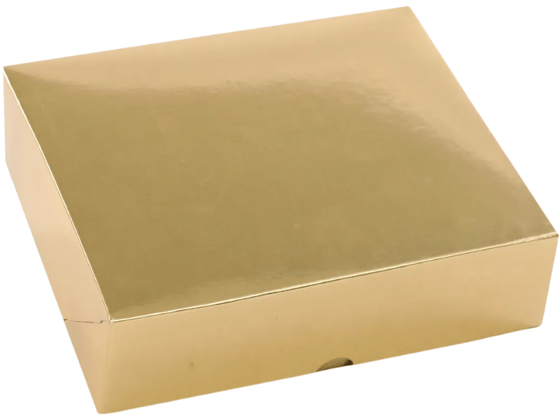 Caixa Retangular Presente Laminada Metalizada Ouro 13,5x17x4,5 cm - Cromus