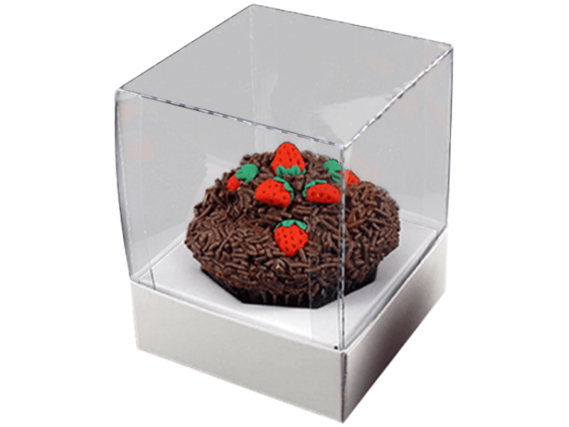 Caixa para Cupcake Branca 10x8x8 cm - Agabox