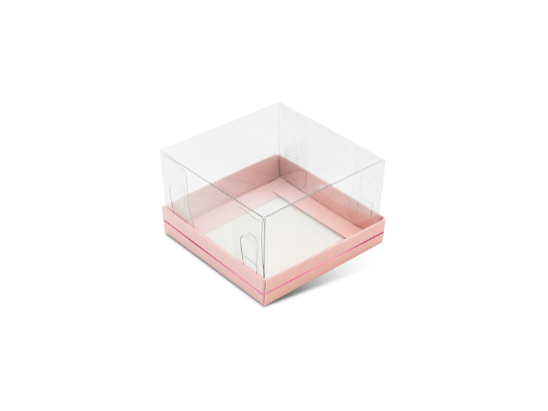 Caixa para Doces com Tampa de Acetato Rosa Linha 7,5x 7,5x 4,7cm c/ 5 unidades - Sulformas