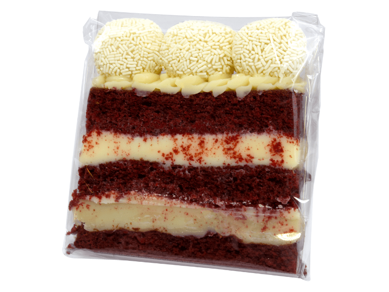 Embalagem Slice Cake Bolo de Fatia Branco c/ Celofane c/ 10 unidades - Ideia Embalagens