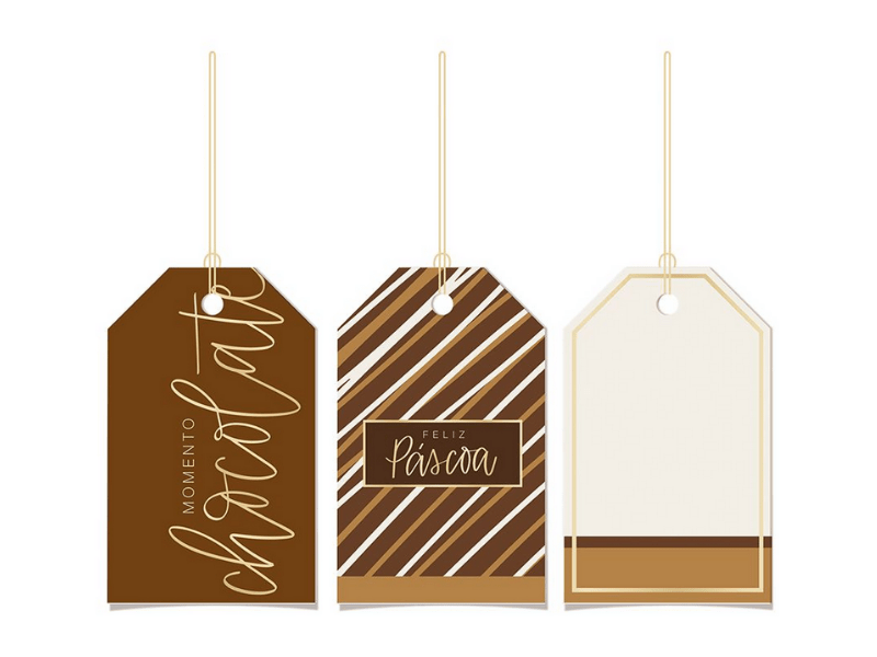 Tags Tons de Chocolate 8x5 cm c/ 12 unidades - Cromus