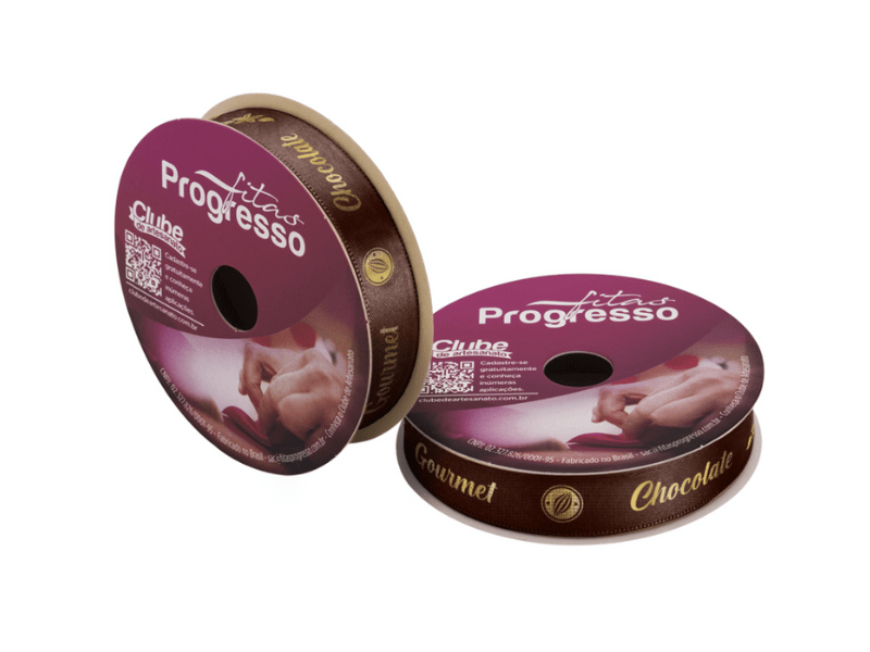 Fita de Cetim Chocolate Gourmet ECF003H Cor 484 - Progresso 