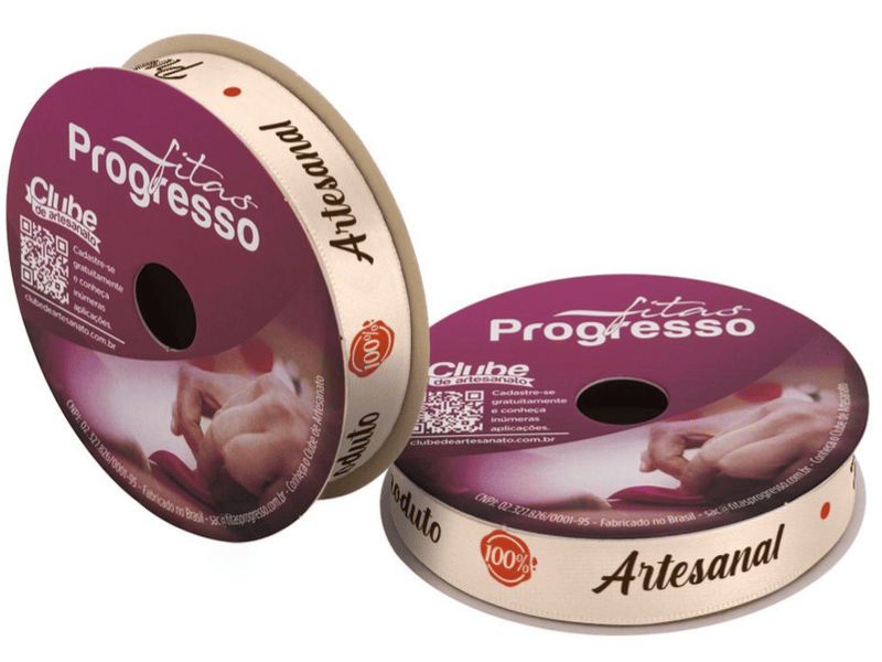 Fita de Cetim Decorativa 100% Artesanal nº 3 ECF003D Cor 140 - Progresso