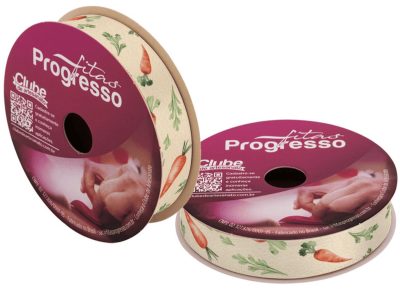 Fita de Cetim Decorativa Páscoa Cenouras nº 3 ECF003TR Cor 084 - Progresso
