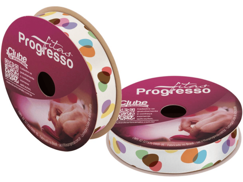 Fita de Cetim Decorativa Páscoa Ovos Coloridos nº 3 ECF003TR Cor 083 - Progresso