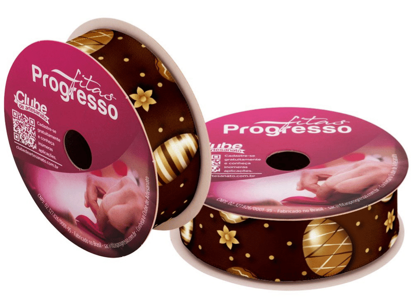 Fita de Cetim Decorativa Páscoa Ovos Listrados nº 5 ECF005TR Cor 196 - Progresso