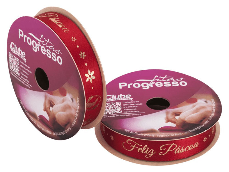 Fita de Cetim Feliz Páscoa n°3 CF445 - Progresso